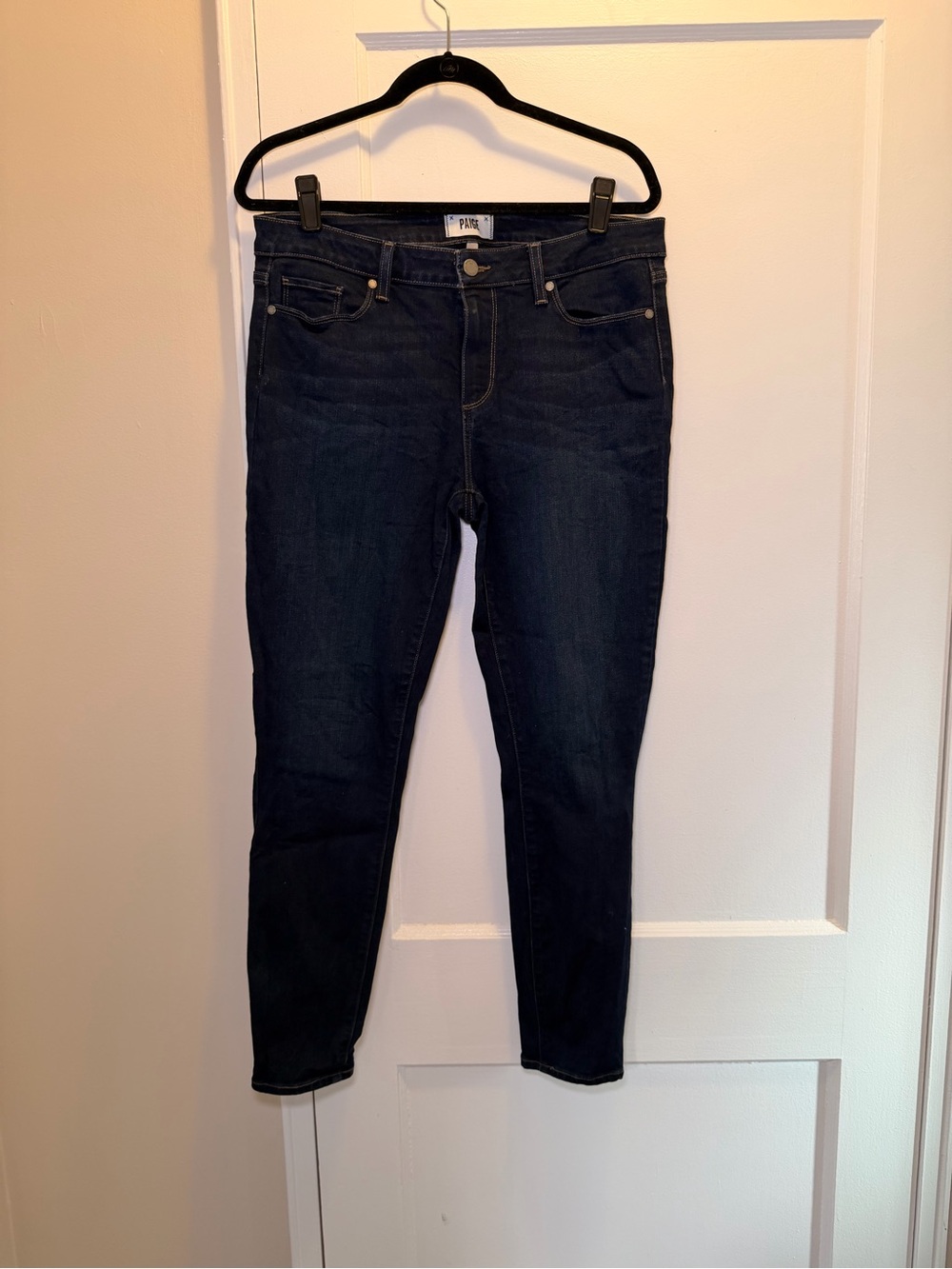 PAIGE Dark Blue Verdugo Ankle Jeans